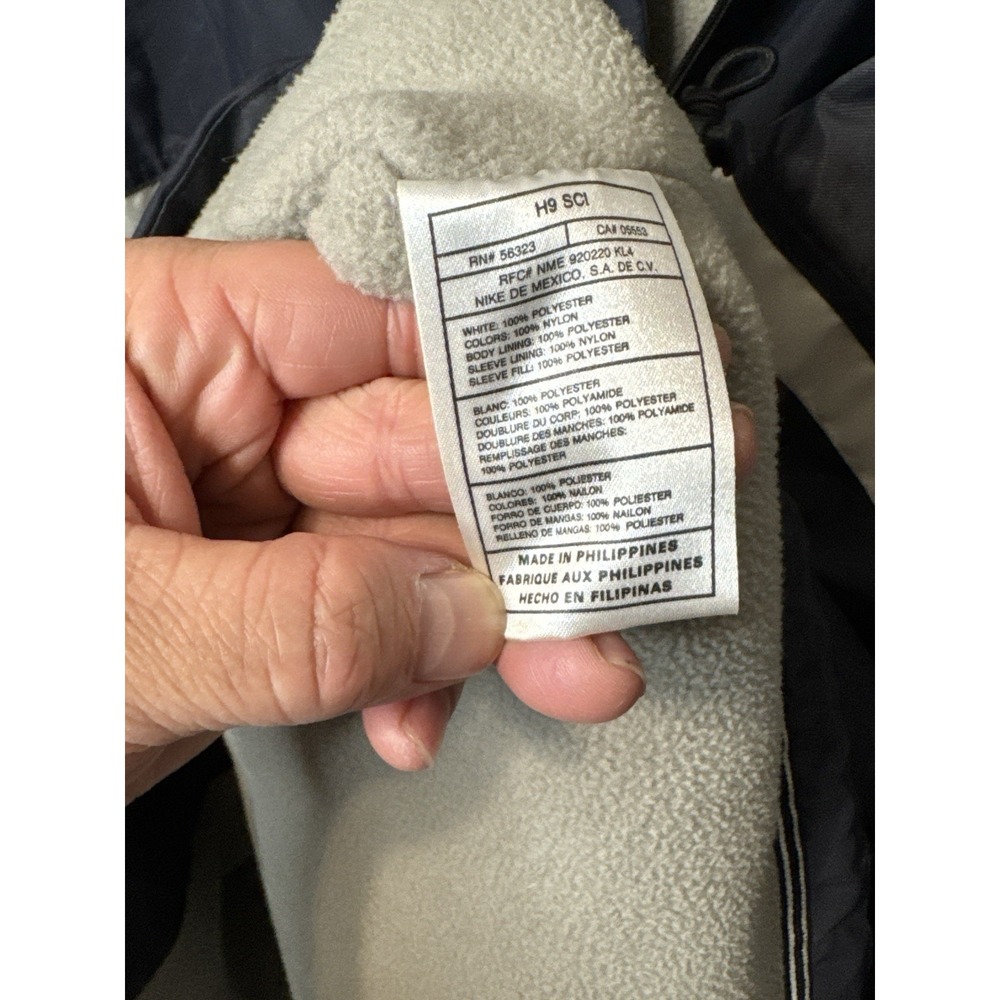 Vintage Nike Fleece Lined Jacket Navy Swoosh Full Zip Mens XL - Picture 15 of 15